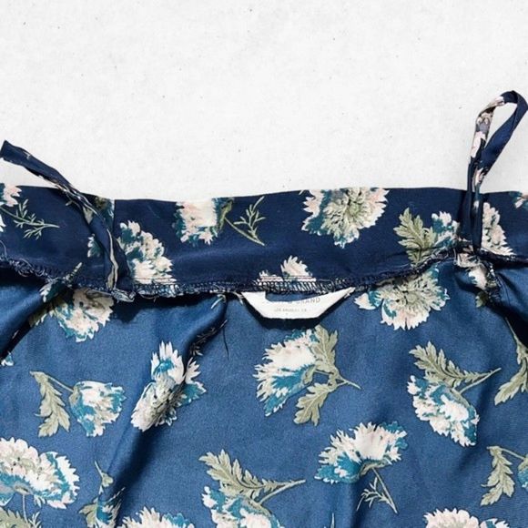 Lucky Brand Blue Floral Midi Kimono Open Robe Women's Size Large Short Sleeves - Picture 6 of 7